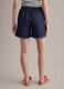 Blue cotton-blend denim shorts, regular fit with frayed hem_2