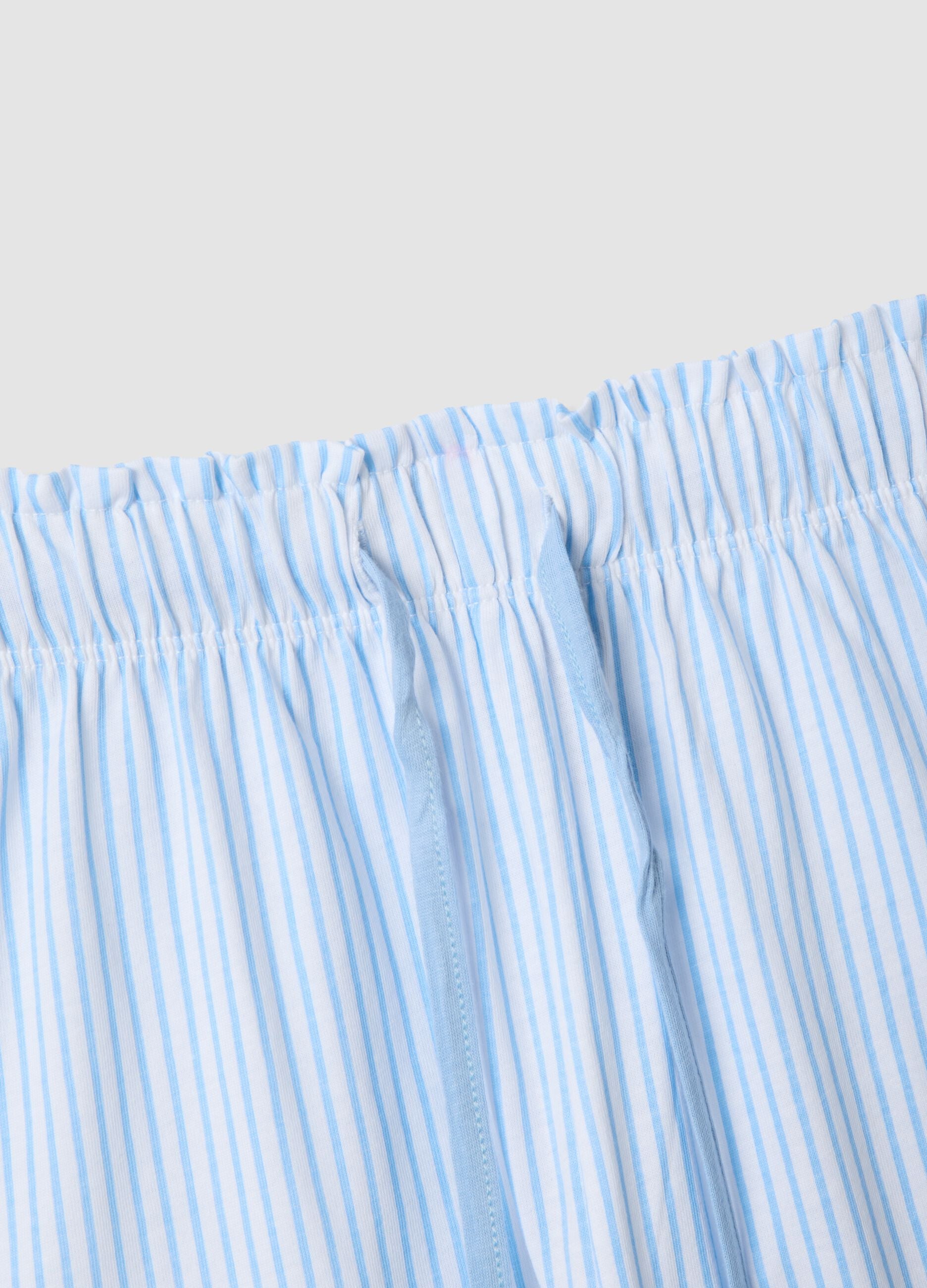Pure cotton multicolour striped pyjama shorts, regular fit