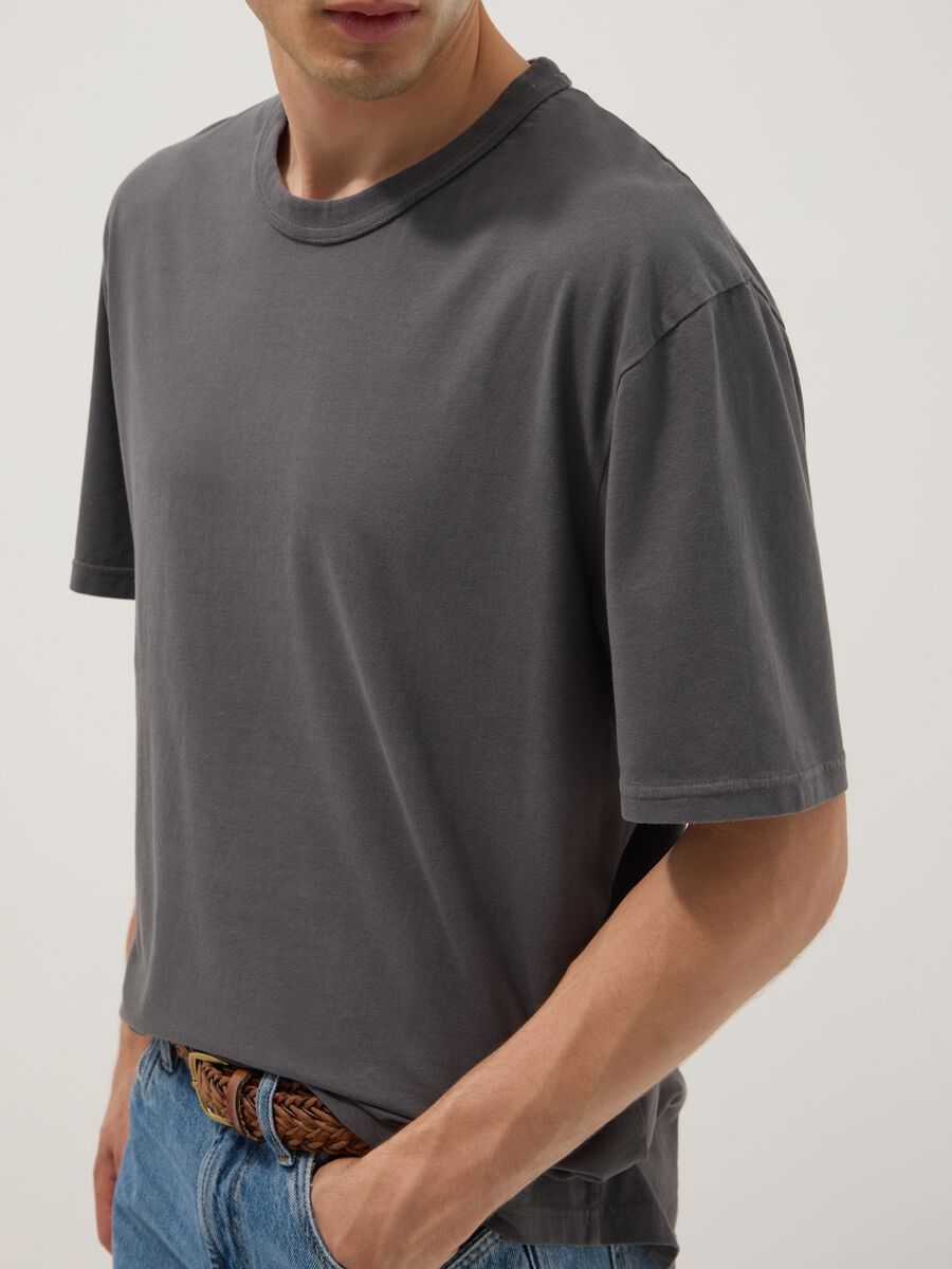Grey pure cotton relaxed fit T-shirt_2