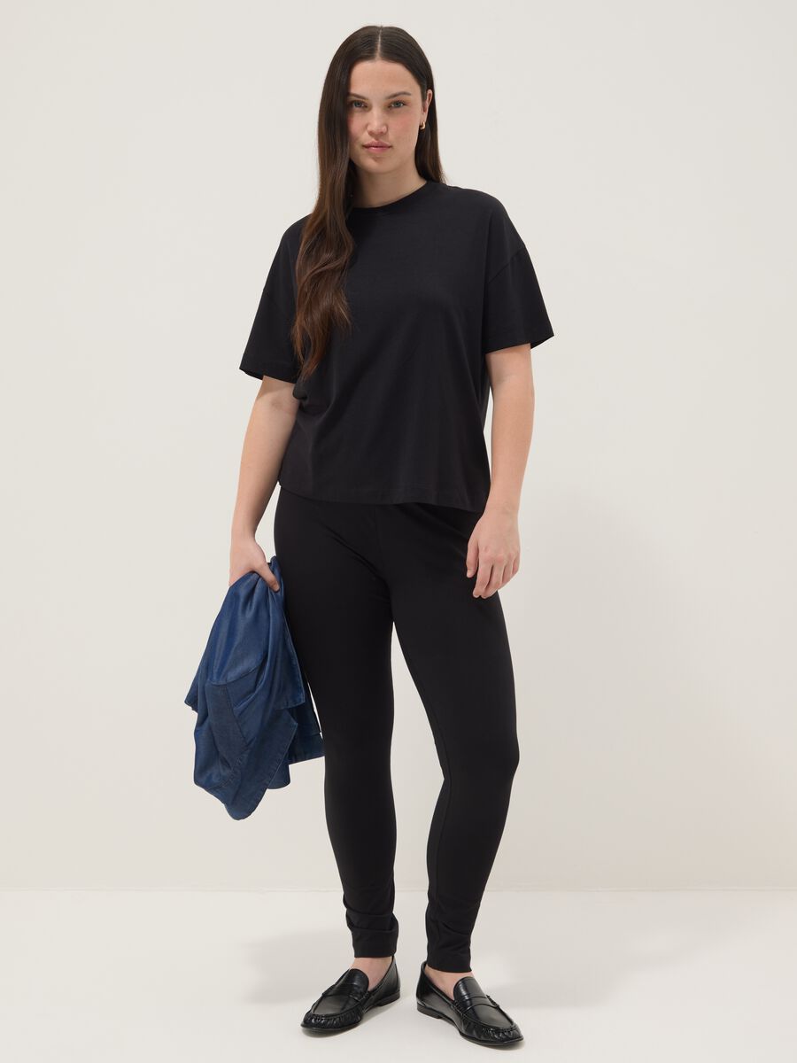 Black stretch cotton-modal T-shirt_1