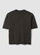 Brown cropped pure cotton T-shirt with front print, boxy fit_2