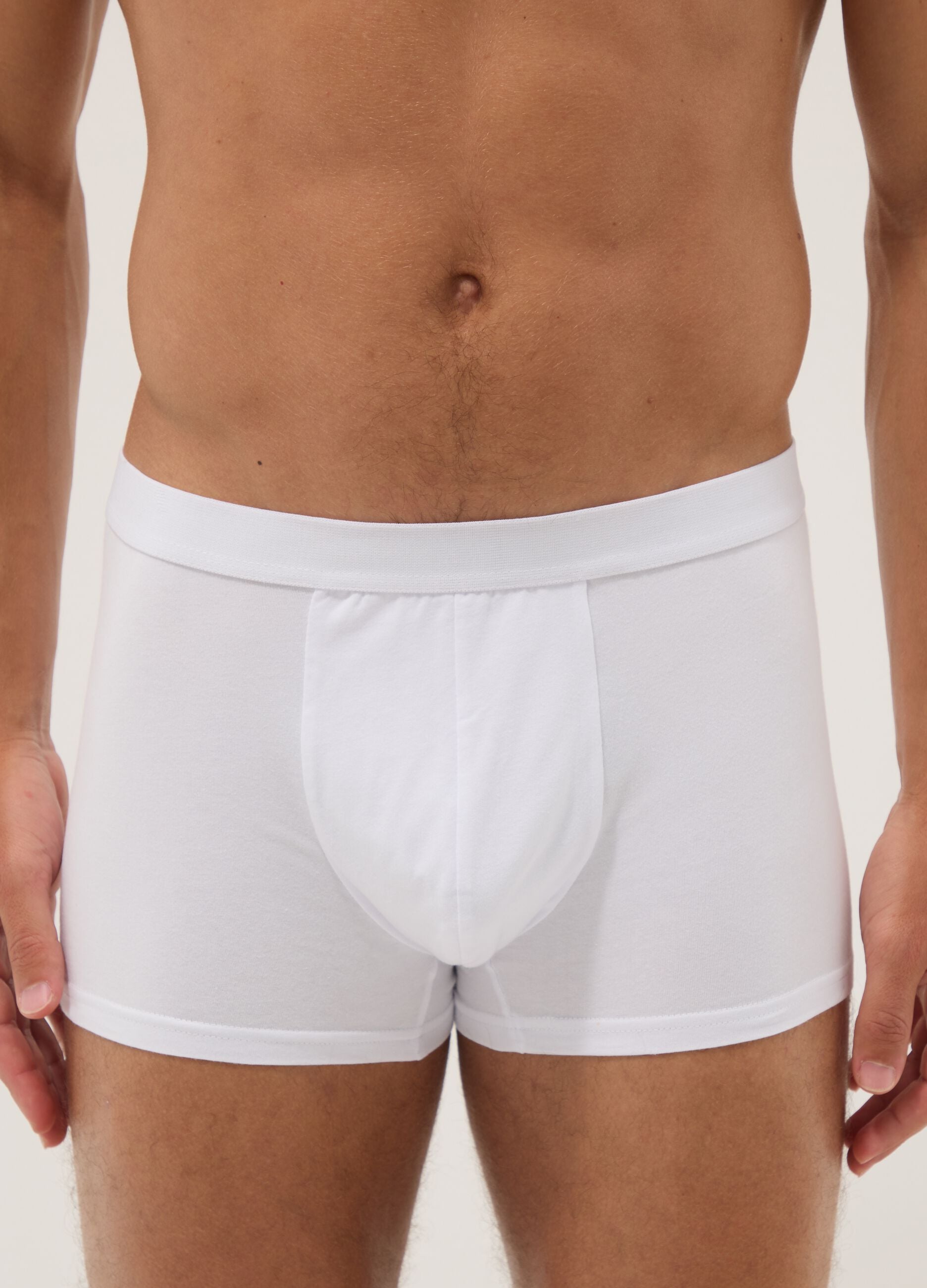 Three-pack of white organic cotton boxer shorts