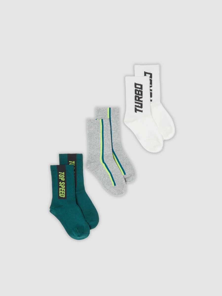 3-pack of multicolour short socks in stretch organic cotton_0
