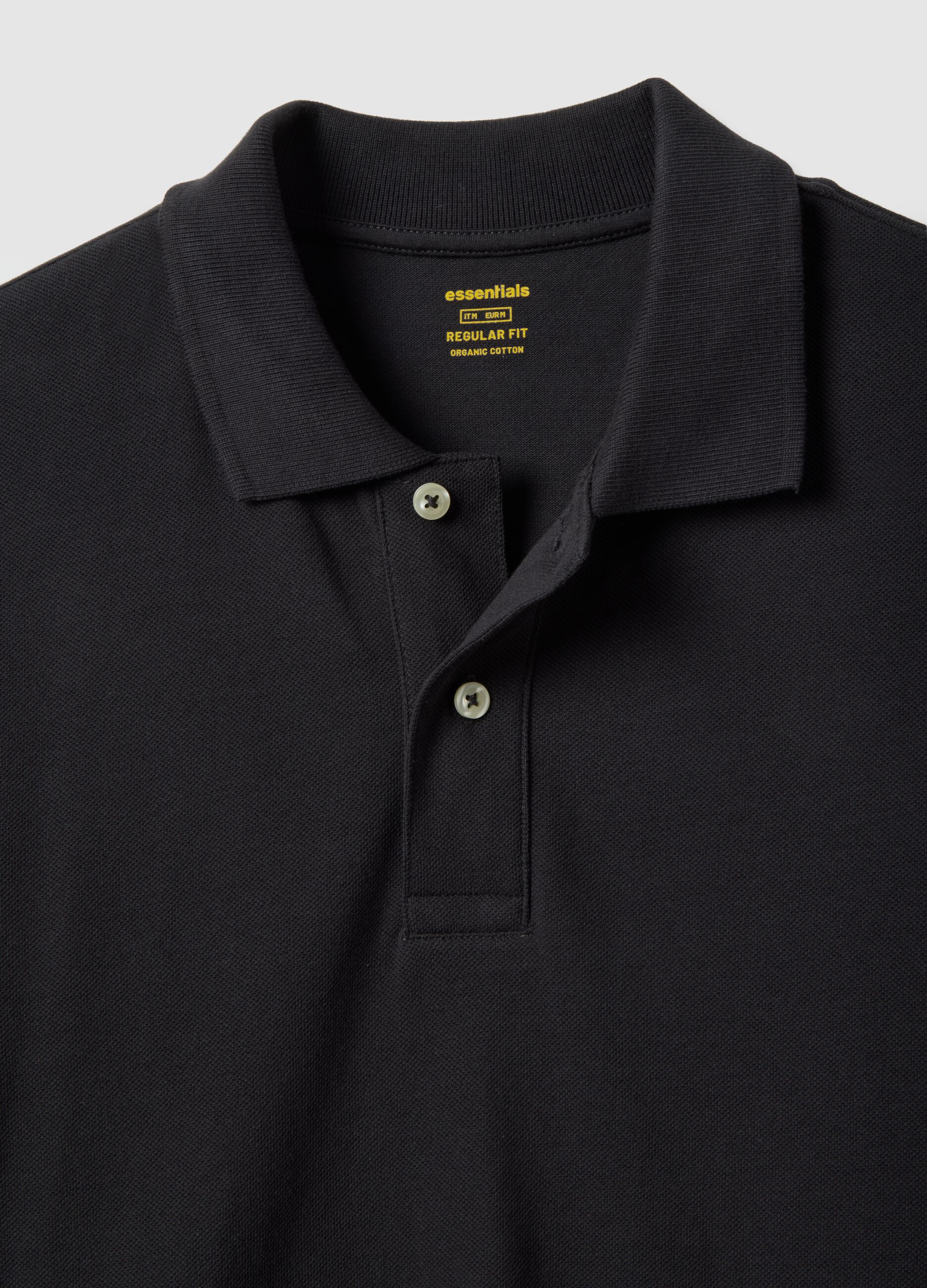 Black pure cotton polo regular fit