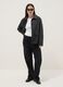 Black stretch cotton wide leg jeans_0