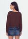 Brown cotton-blend sweatshirt with wide neckline, regular fit_2