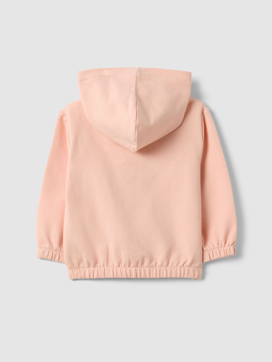 Felpa in cotone elasticizzato rosa da bimba regular fit con fiori_1