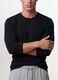 Black long-sleeve crew-neck T-shirt in 100% organic cotton_2