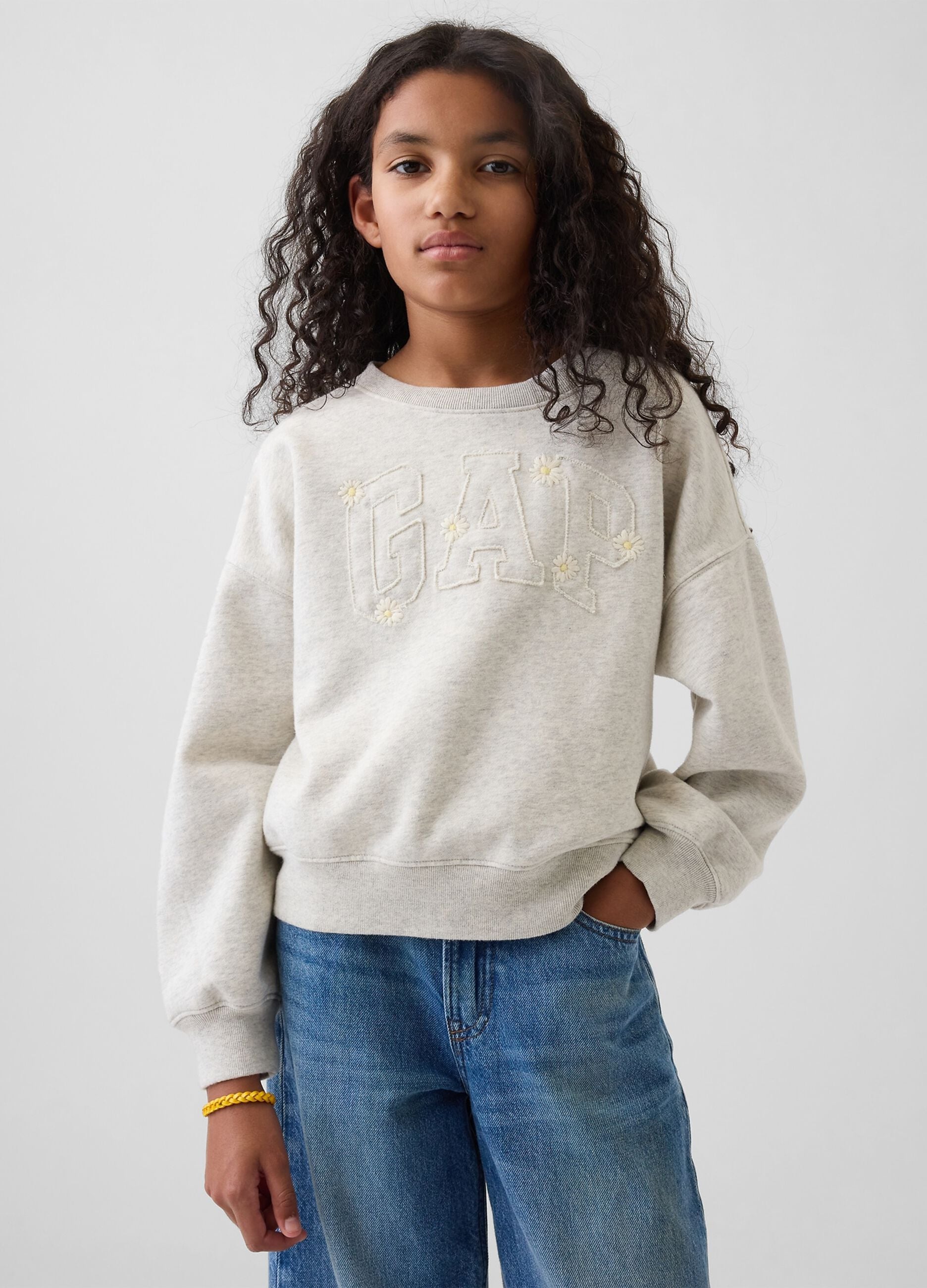 Cotton-blend crew-neck sweatshirt