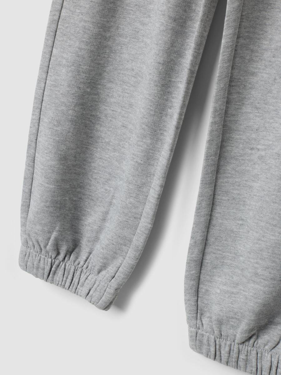 Grey cotton and viscose blend joggers_1