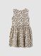 Beige pure cotton dress with floral print_1