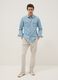 White slim-fit stretch cotton chino trousers_0