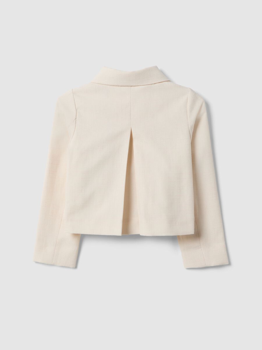 Girls&rsquo; beige regular-fit jacket with buttons_1