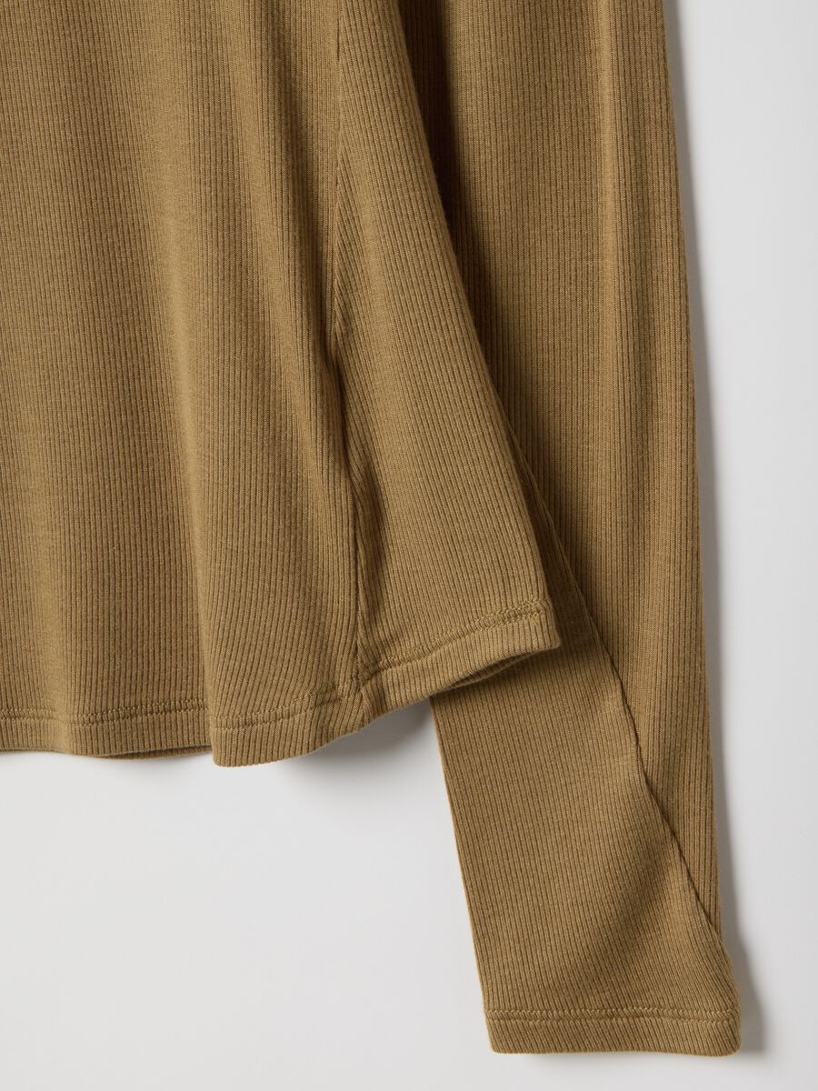 Beige Stretch Modal Regular Fit Top_5