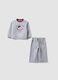 Grey outfit in organic cotton and stretchy viscose with Minnie print_0