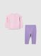 Pink and purple cotton blend girl's outfit_1