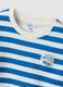 Blue and White Striped Pure Cotton Oversized Sweatshirt for Baby Boy_2