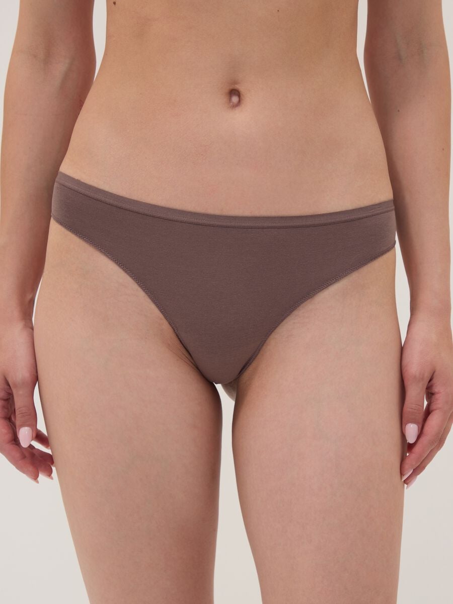 Multipack of five multicolour Brazilian briefs in stretch cotton_1