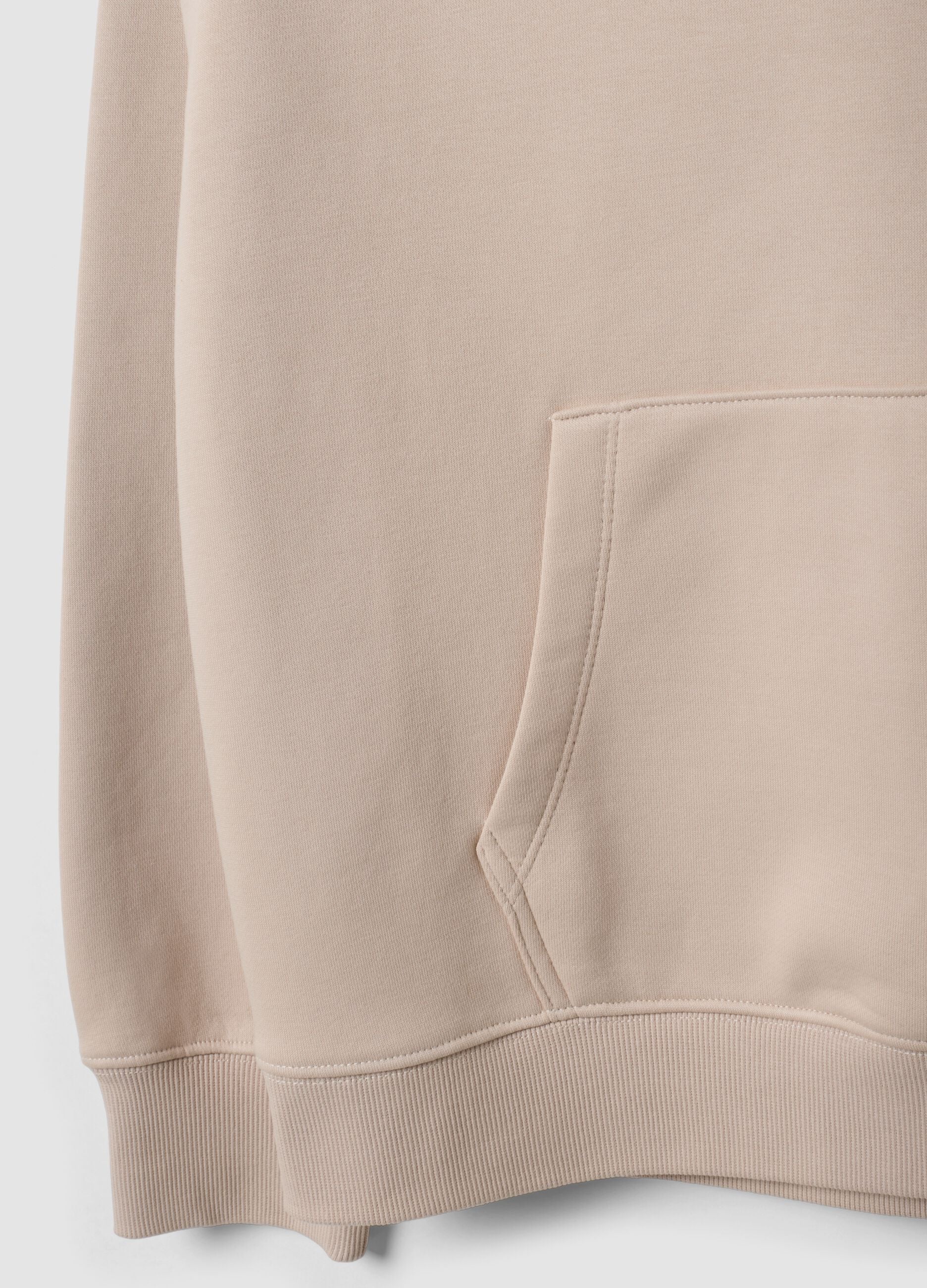 White cotton-blend hoodie with a regular fit