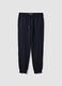 Blue cotton-blend joggers with cuffed hems and drawstring_0