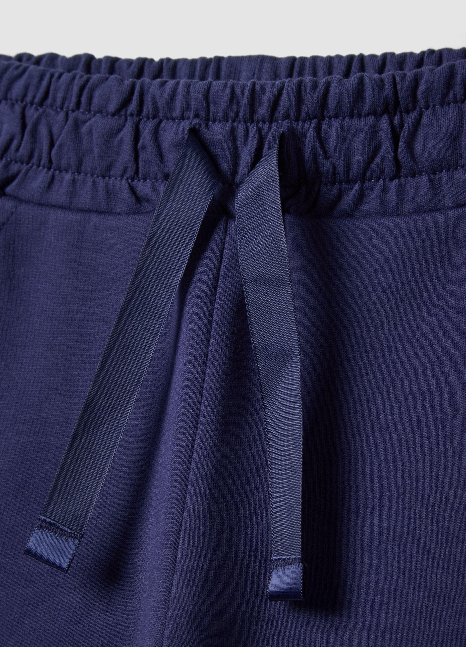 Girls' Regular Fit Blue Pure Cotton Shorts