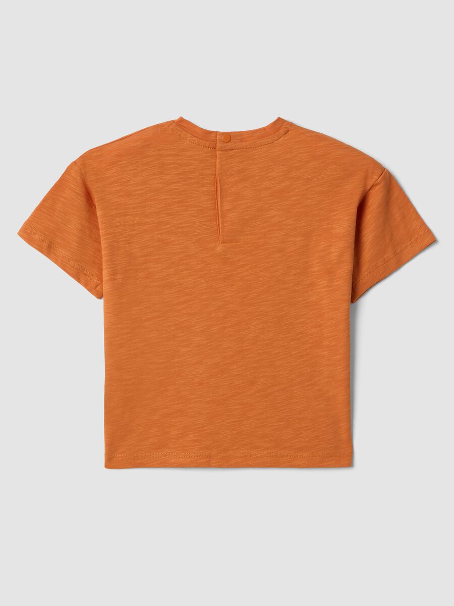Orange pure cotton children's regular fit T-shirt with pocket_1