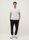 White short-sleeve mixed cotton polo, regular fit_0
