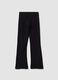 Black flared stretch cotton leggings_1