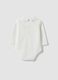 White organic cotton baby bodysuit with collar_1