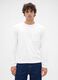 White Cotton Long Sleeve Top_0