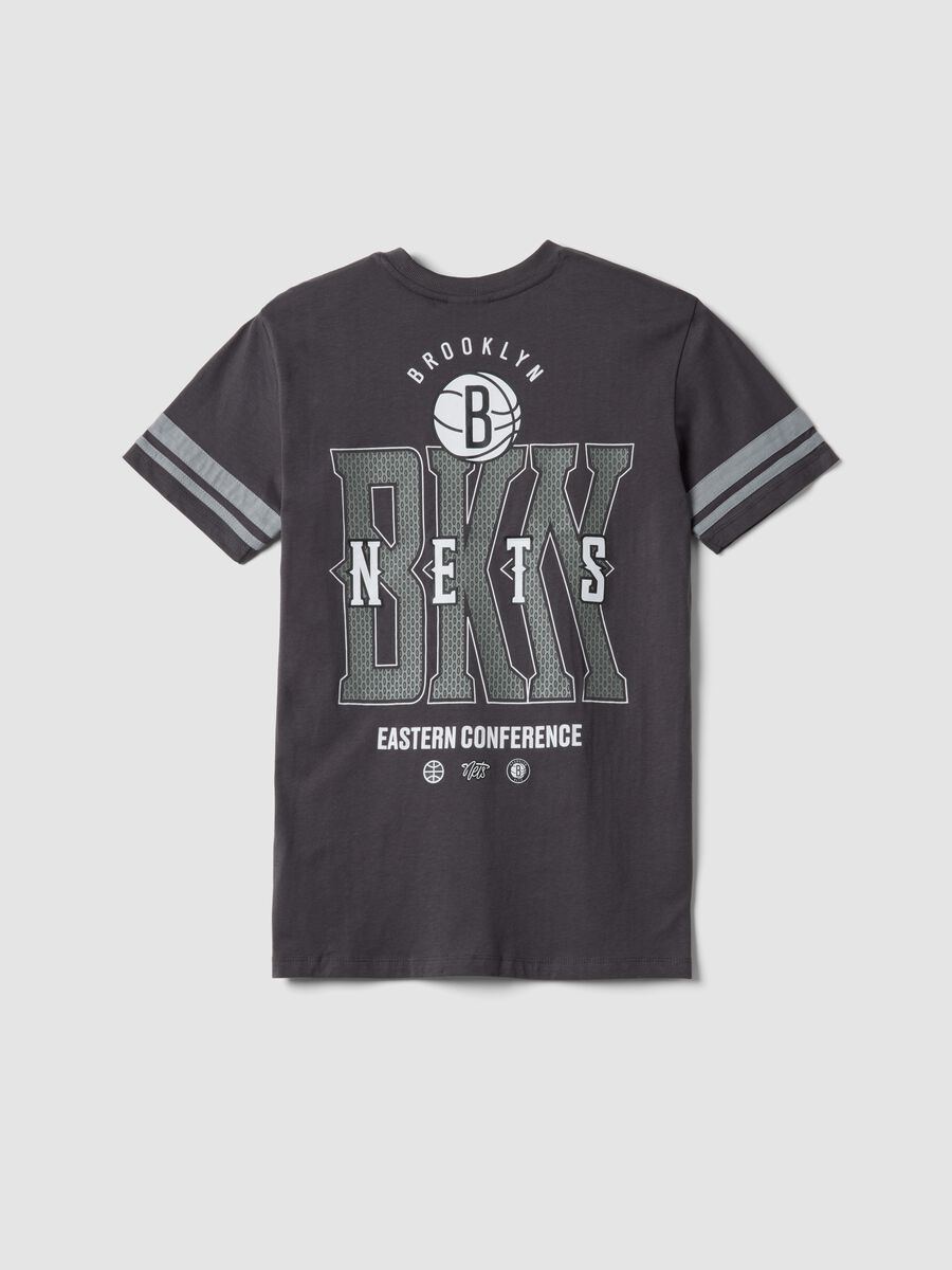 Boy's grey pure cotton t-shirt relaxed fit Brooklyn Nets_4