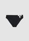 Black stretch bikini bottoms with white drawstring_4
