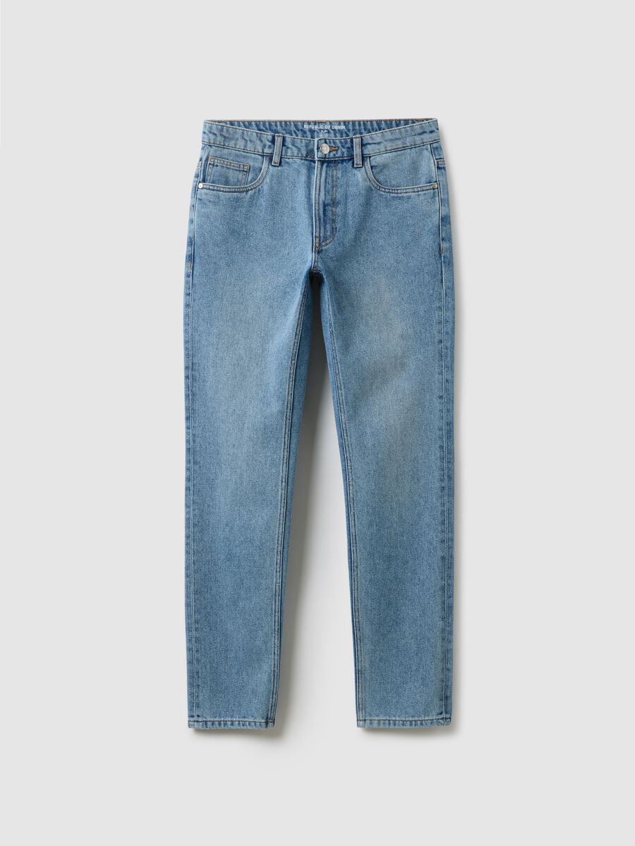 Slim fit blue denim jeans_4
