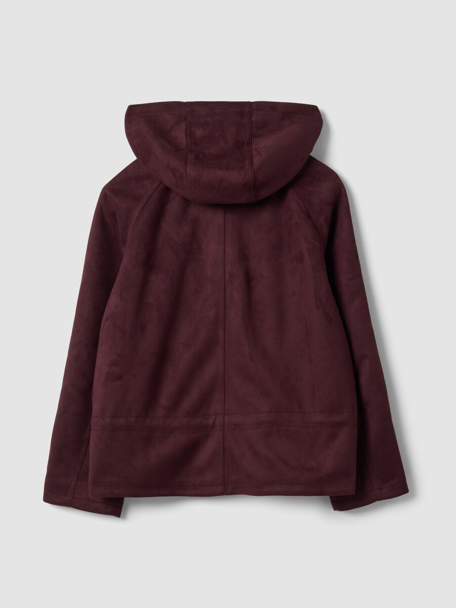 Purple hooded parka with zip and press-stud fastening_6