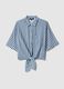 Multicolour striped regular fit pure viscose shirt_4