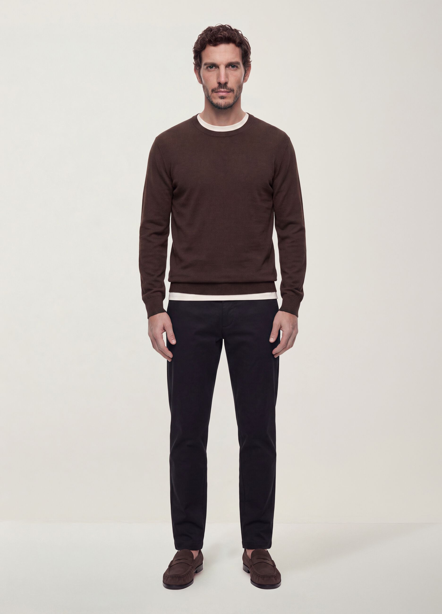 Black slim-fit chino trousers in lyocell and stretch cotton