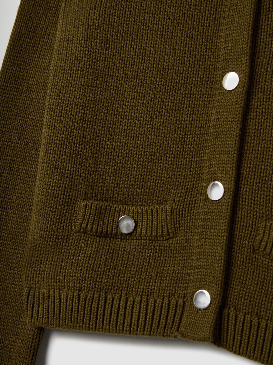 Green cardigan in pure cotton regular fit with buttons_5