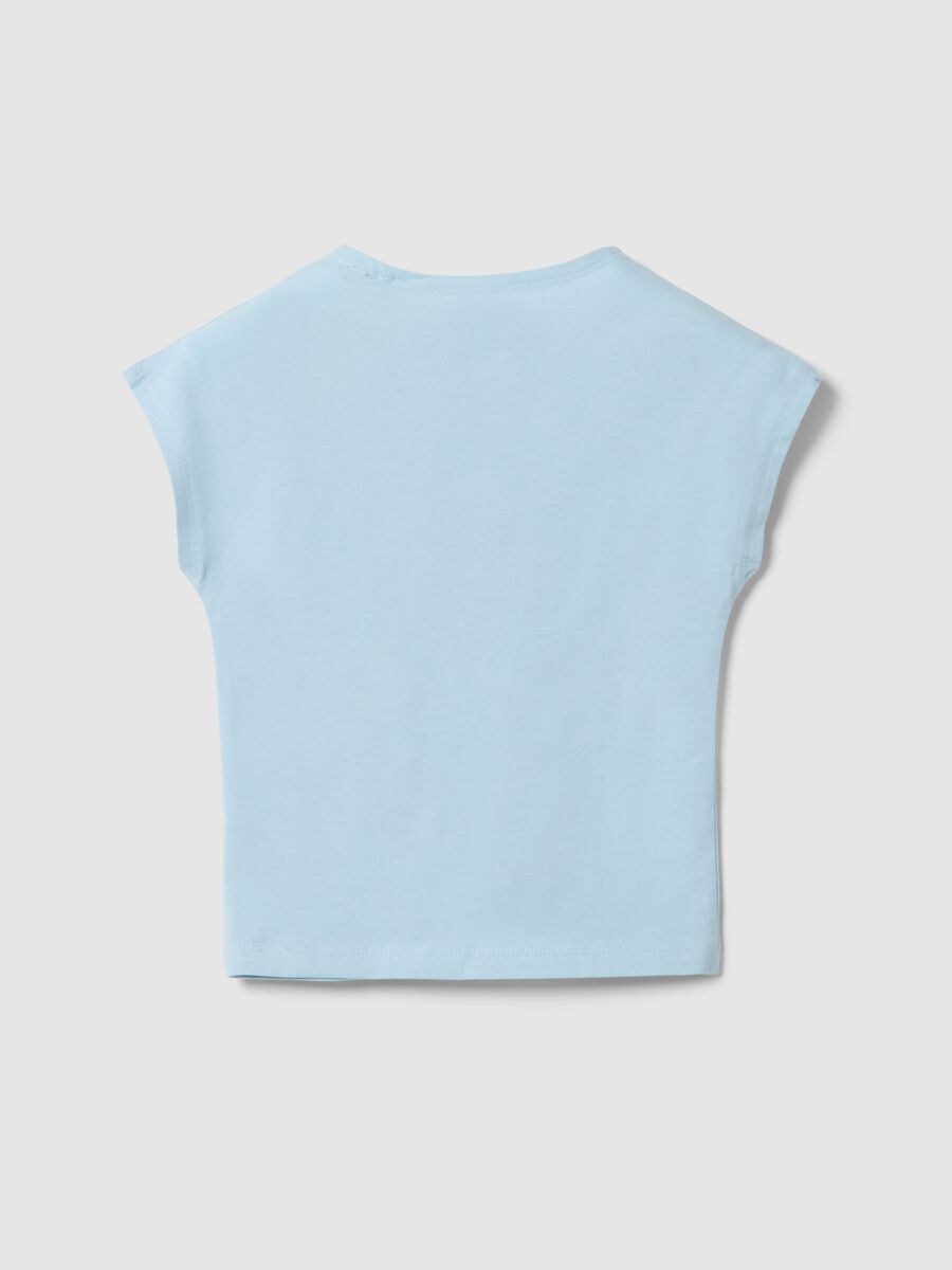 T-shirt in cotone elasticizzato azzurra da ragazza slim fit_4