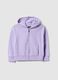Girls' purple hoodie with zip, regular fit pure cotton_0