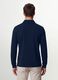 Navy stretch-cotton long-sleeve polo shirt, regular fit_3