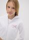 White hooded zip-up sweatshirt in cotton blend for girls, regular fit_1