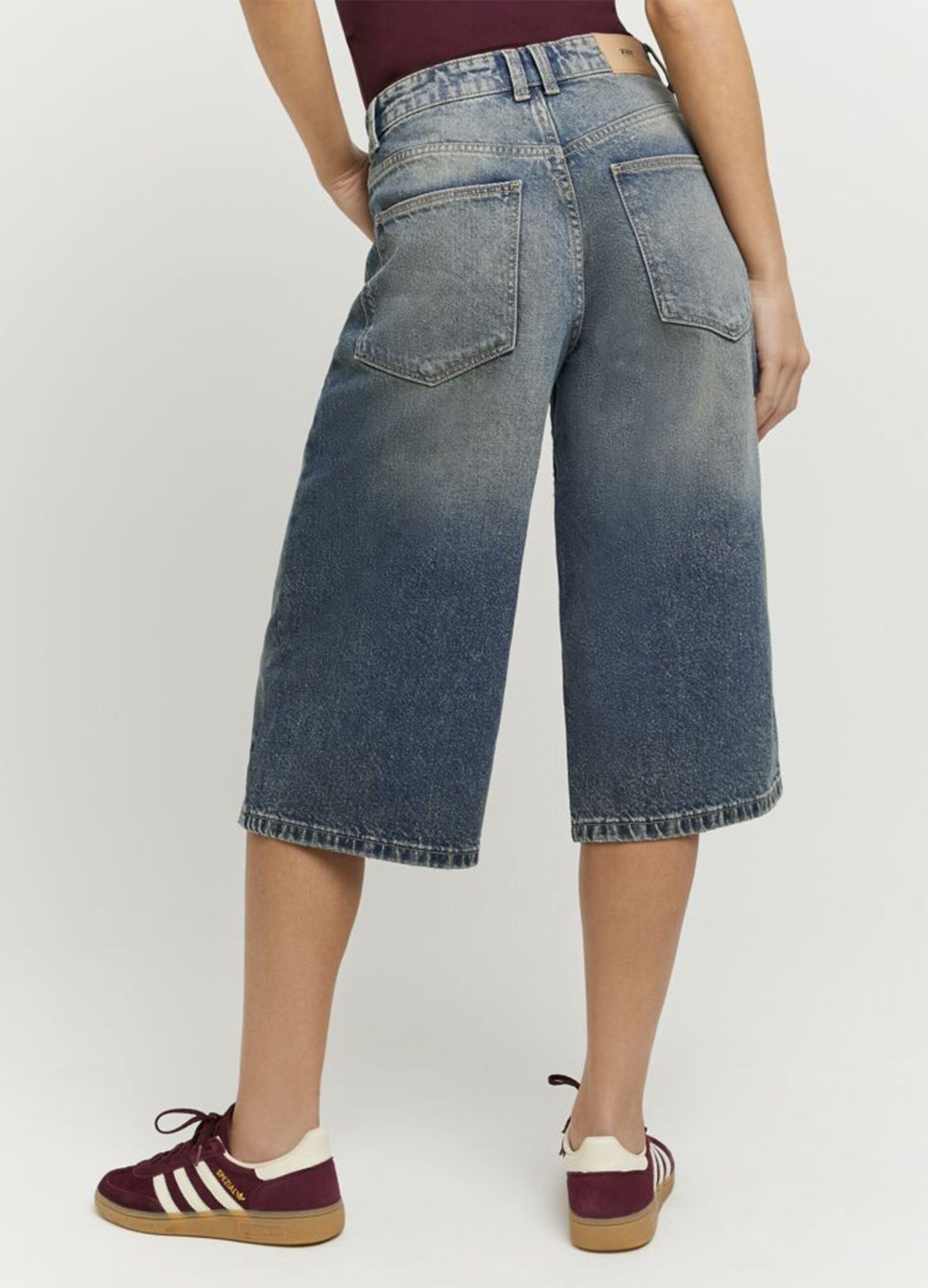 Blue pure cotton culotte jeans