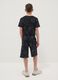 Black pure cotton all-over print shorts for boys, regular fit_1
