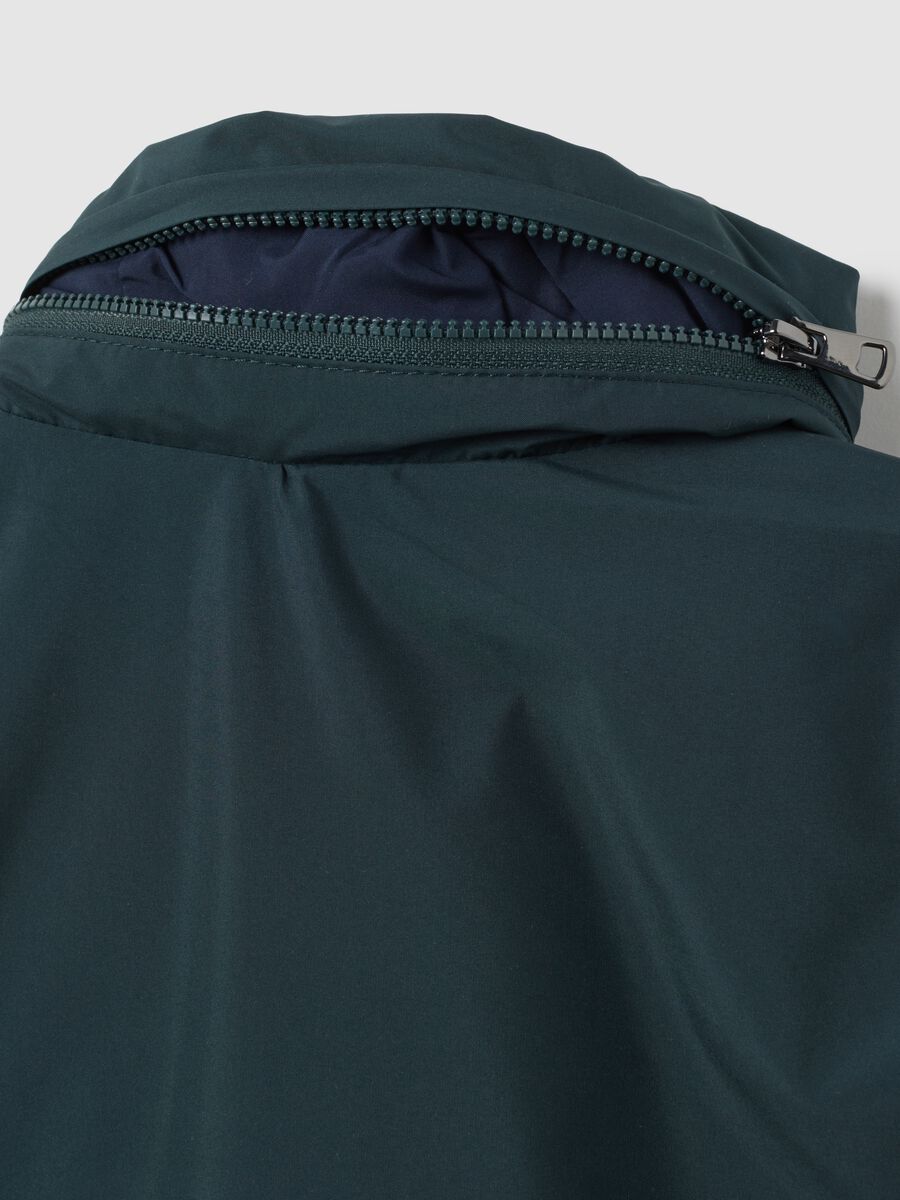 Green padded children's jacket regular fit with zip and hood_3
