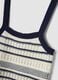 Fitted pure cotton multicolour striped vest with thin straps_5