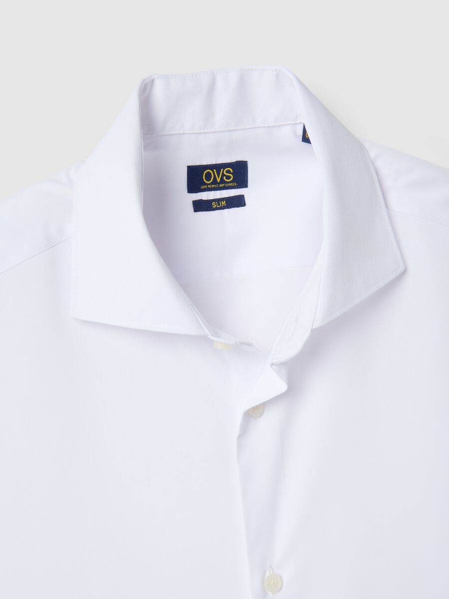 Slim fit white shirt with French collar_5