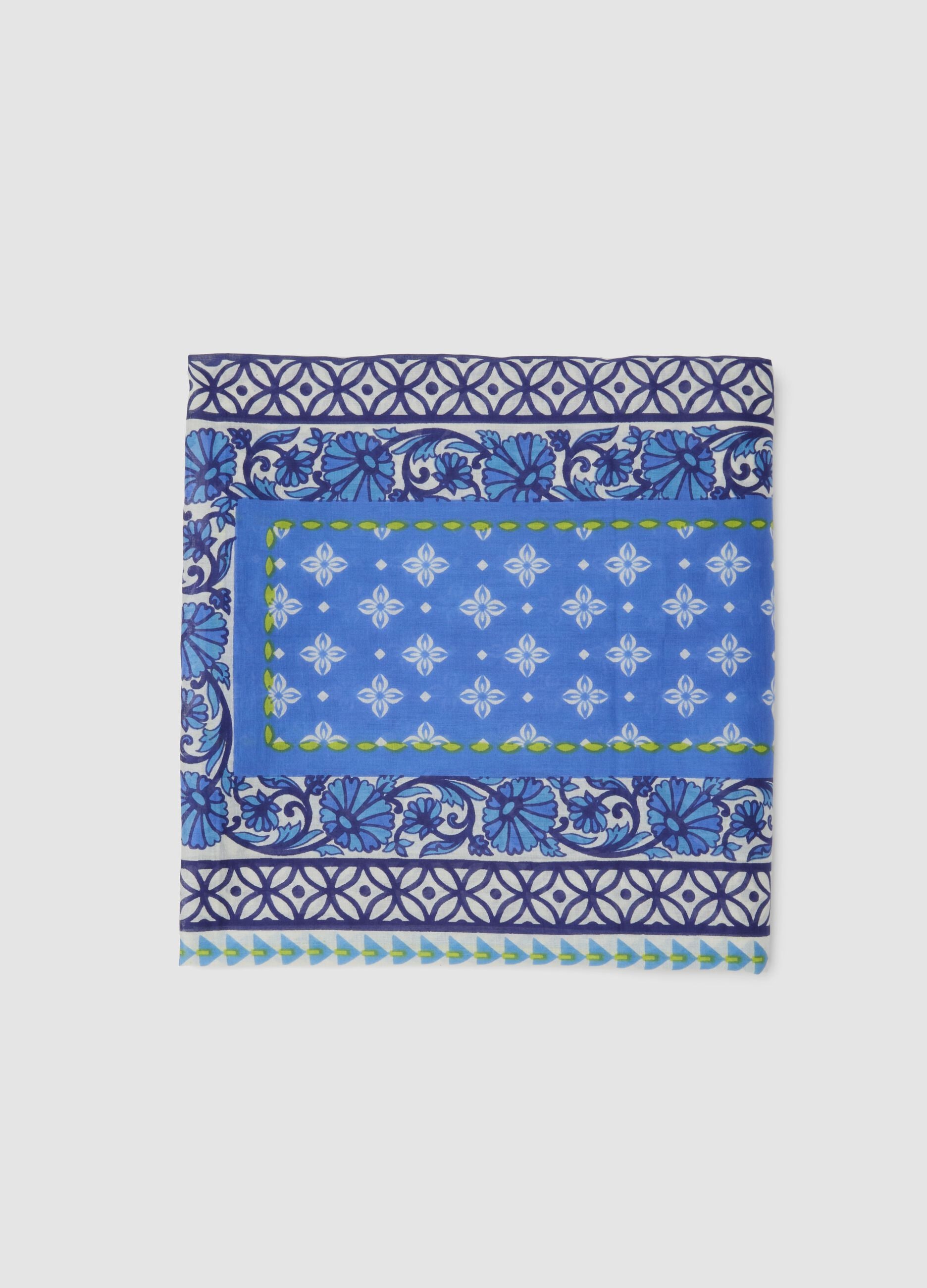Blue pure cotton printed sarong