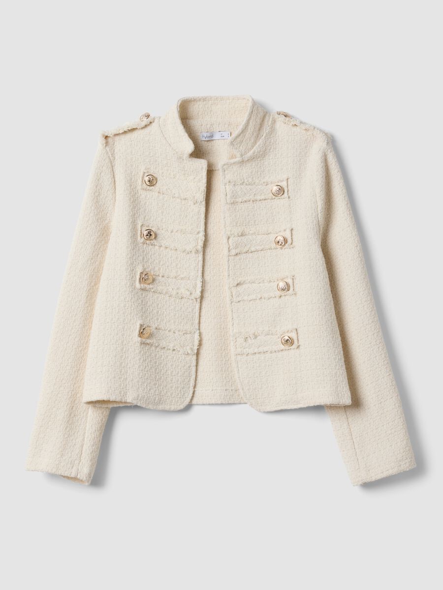 Beige cotton and viscose blend jacket_4