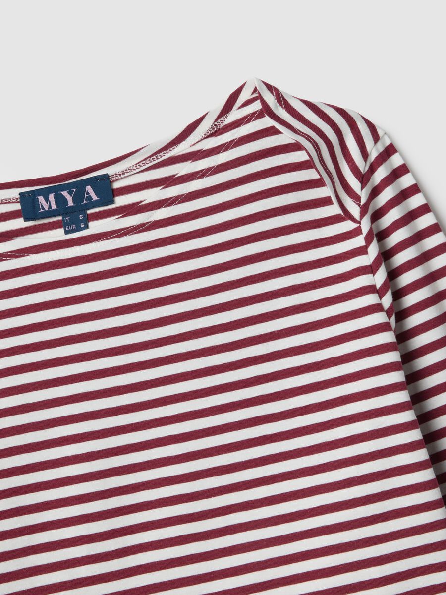 Multicolour striped regular fit stretch cotton top_5