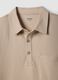 Beige short-sleeved stretch polo shirt_5